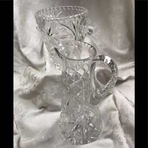 Vintage Cut Crystal Ice Bucket and Cruet